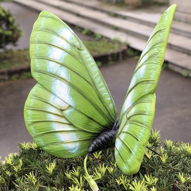 户外防水玻璃钢发光蝴蝶树脂工艺品摆件 户外亮led化蝴蝶造型灯