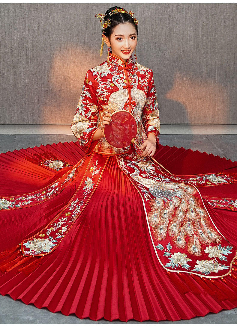 秀禾服新娘龙凤褂2021新款中式结婚敬酒服古代婚纱礼服出阁服秀和