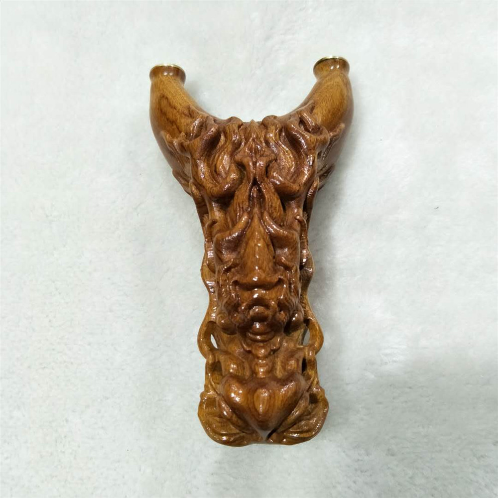 龙弓实木雕刻龙头高精度沙漠铁胖飞虎弓实木高档纯手工扁皮弹弓