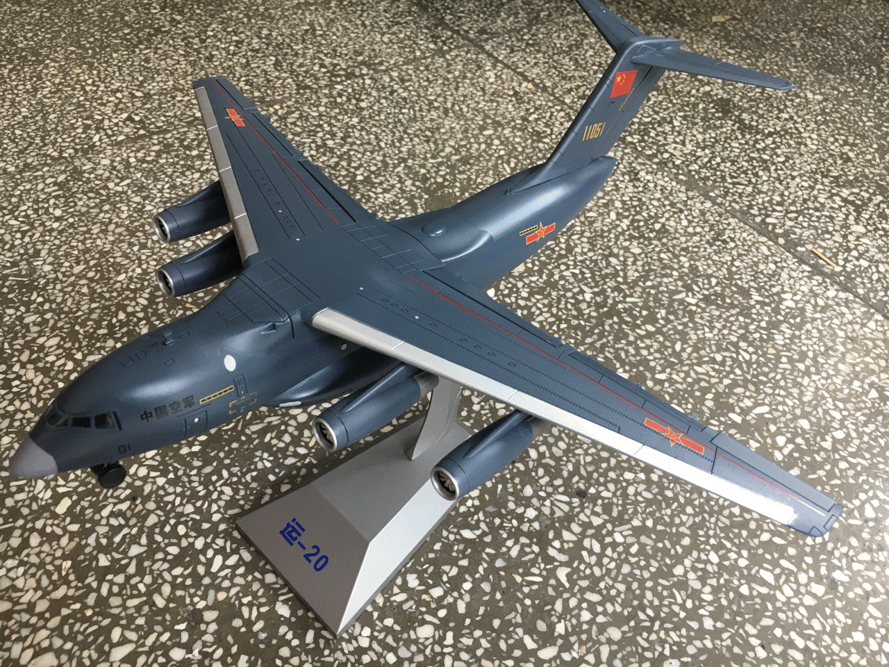 【灵境】1:110运20运输机合金创意鲲鹏飞机模型机长45cm舱门可开