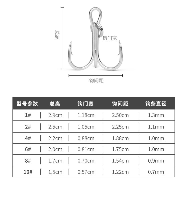 粼湖高碳钢三本钩羽毛钩带血槽 路亚钩三锚钩海钓用渔具厂家批发