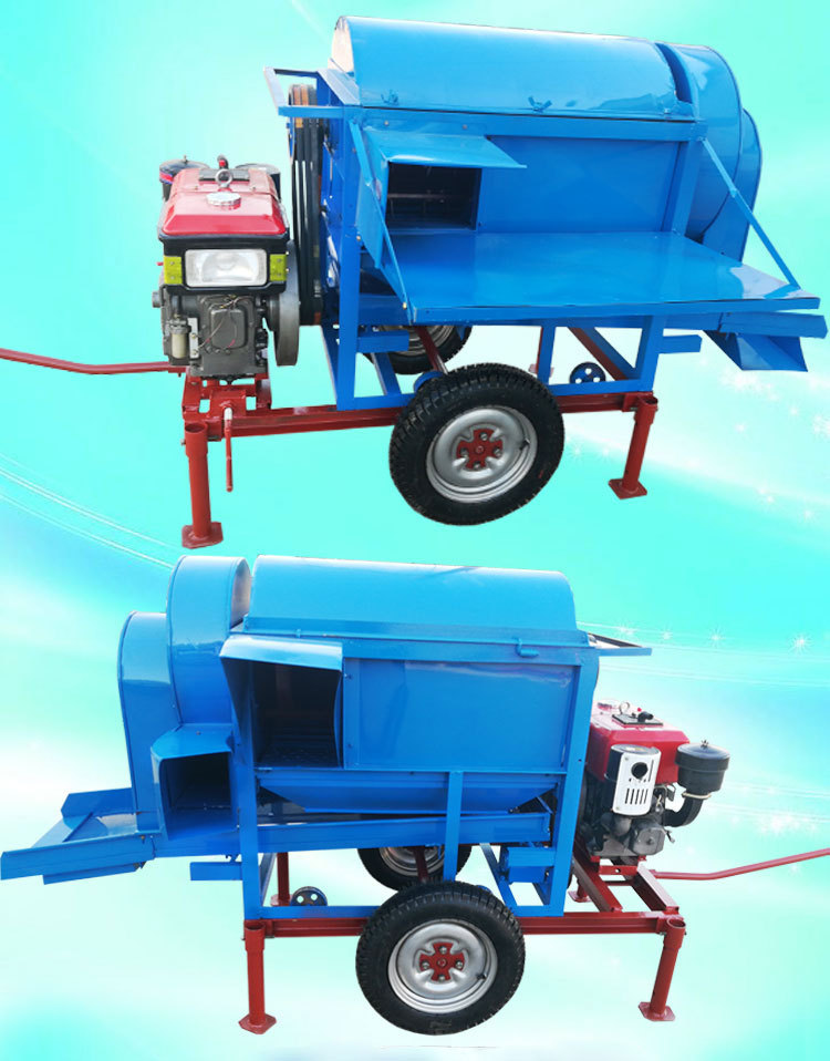 厂家直发出口品质柴油动力水稻小麦打粒机电动打谷机新款移动方便