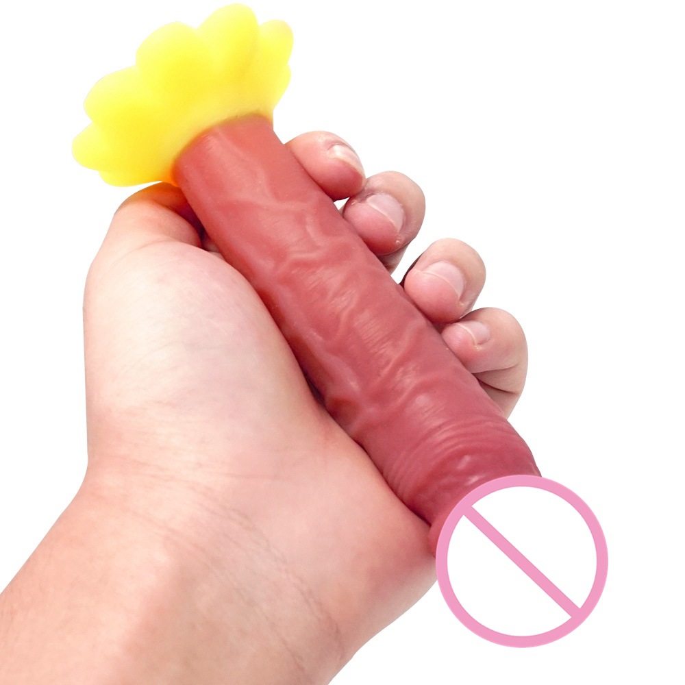 新款独家菊花底盘双层硅胶小阳具仿真mini迷你阳具 摩笛小淫棍b32