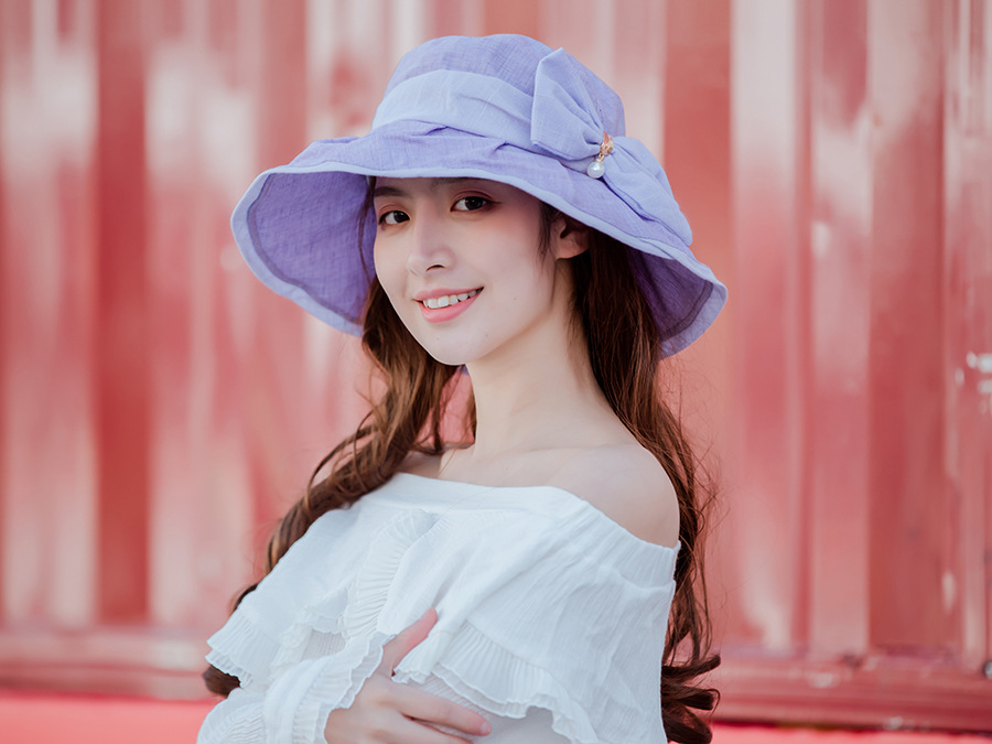 女士布帽夏季新款蝴蝶结宽檐防晒大沿帽韩版文艺休闲百搭遮阳帽子