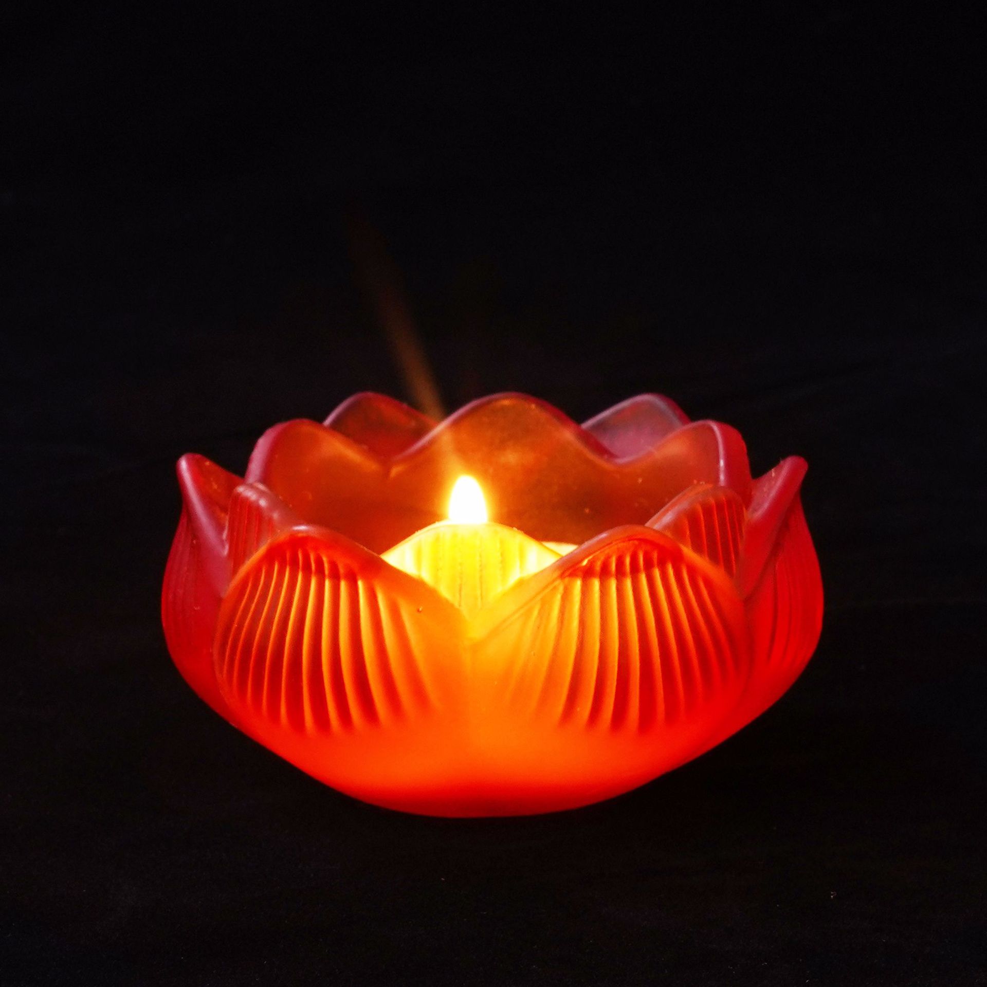 佛具用品七彩琉璃莲花酥油灯座 供佛油灯七星灯蜡烛座摆件批发