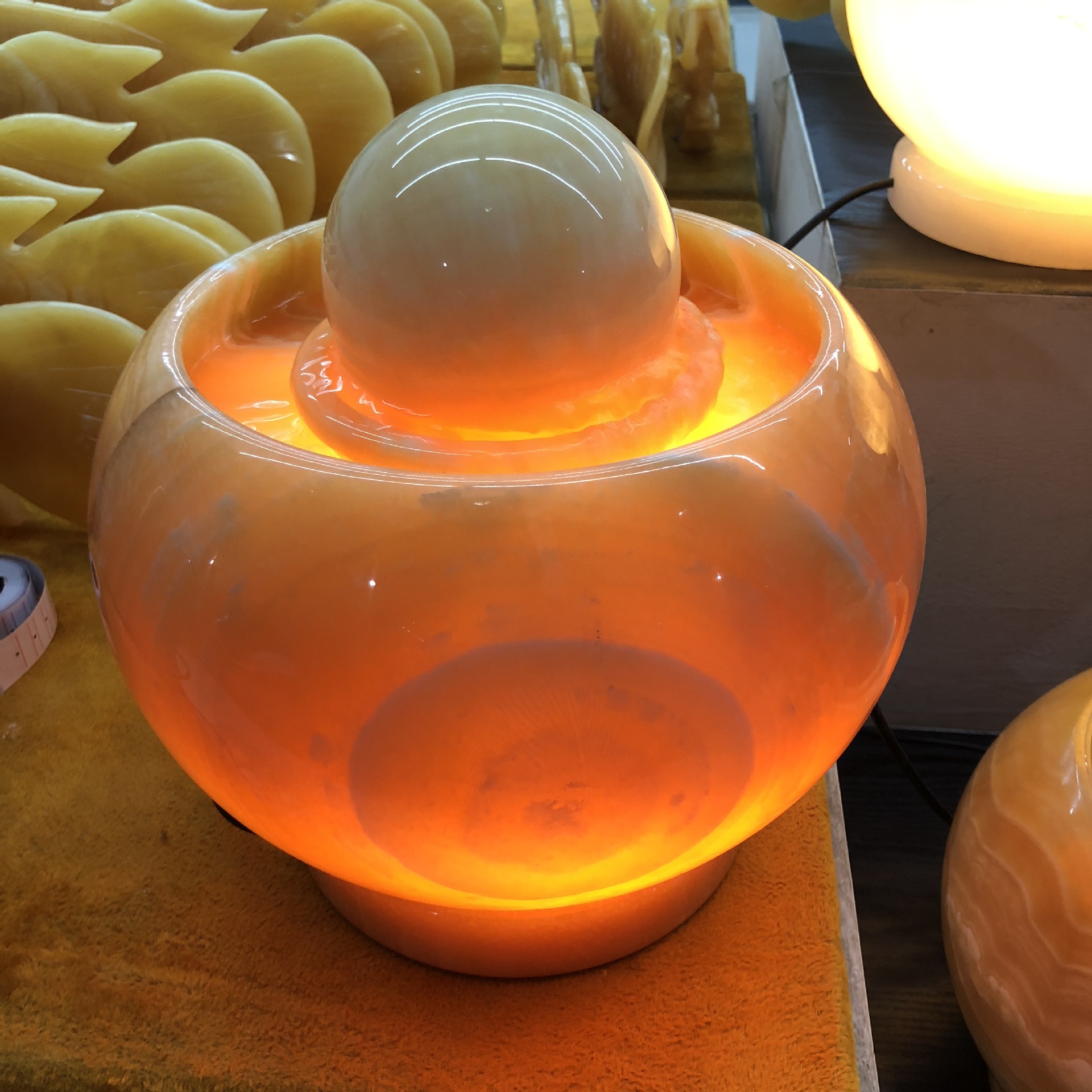 bzhao宝兆 风水球流水转运球摆件客厅室内天然玉石创意工艺品