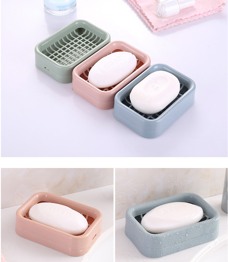 居家日用小清新双层网格沥水肥皂盒卫浴用具塑料香皂盒批发