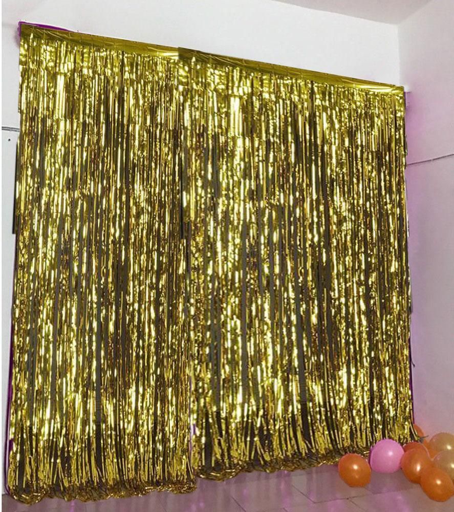 跨境加厚生日圣诞新年派对雨丝帘婚礼背景墙装饰拉花流苏雨丝门帘