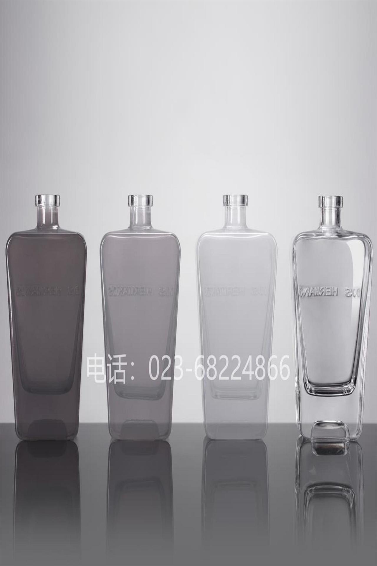 透明/白/灰/深灰750ml玻璃洋酒瓶恒晶HJ-Y051