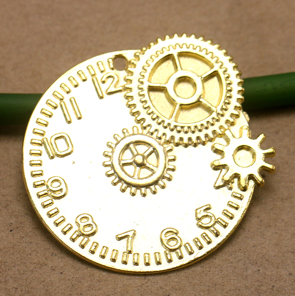 亚马逊货源爆款 复古合金钟表齿轮吊坠配件 diy饰品配件 厂家批发