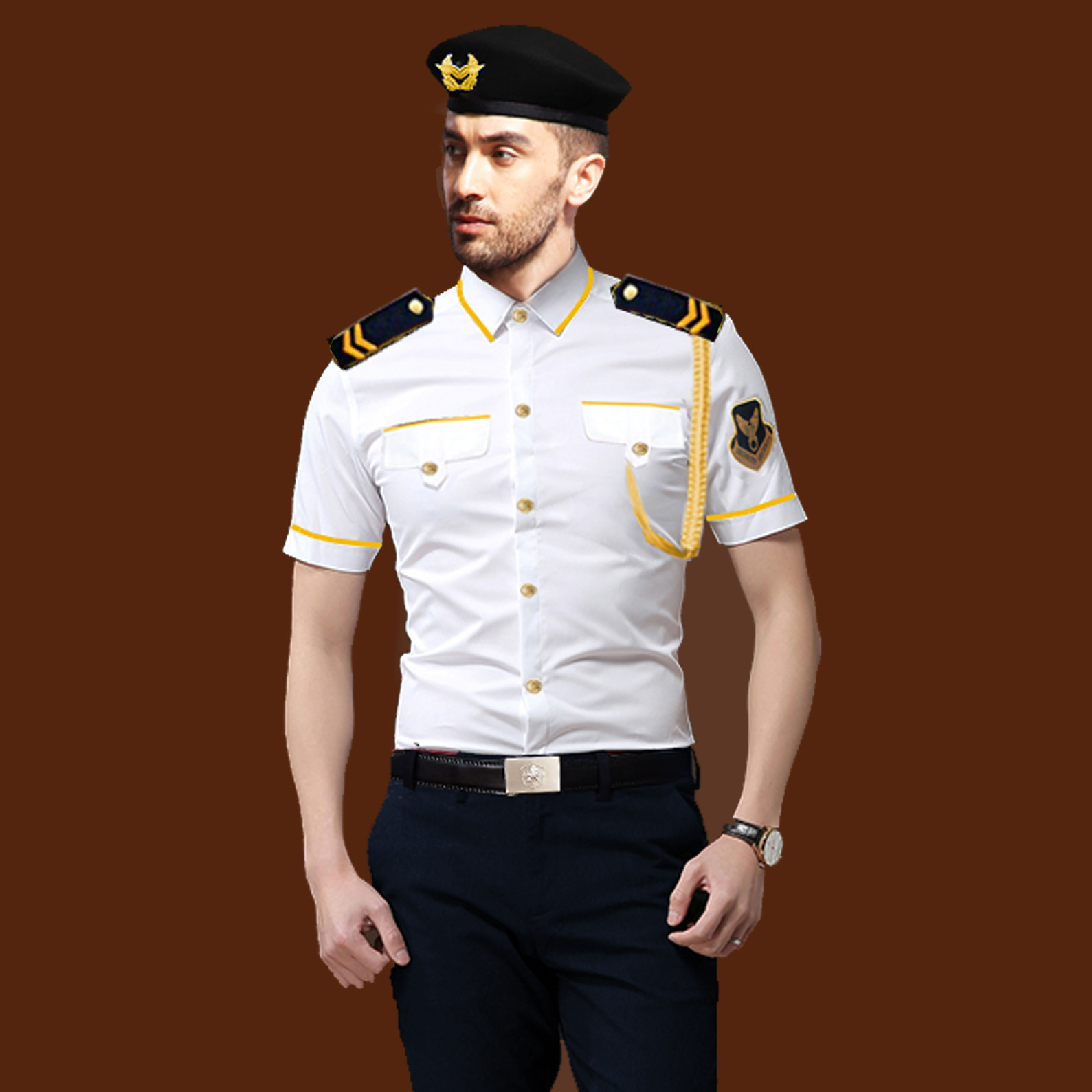 2022夏季新式高档保安服短安衬衫制服工作服酒店物业男形象岗服装