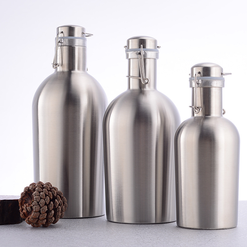 4斤2l304不锈钢双层真空保冰啤酒桶欧美耐压单层啤酒壶支持定制