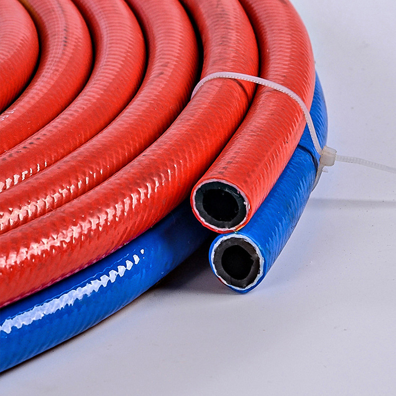 哑光三胶两线空压机气管大小风炮高压管气泵喷漆焊割氧气乙炔软管