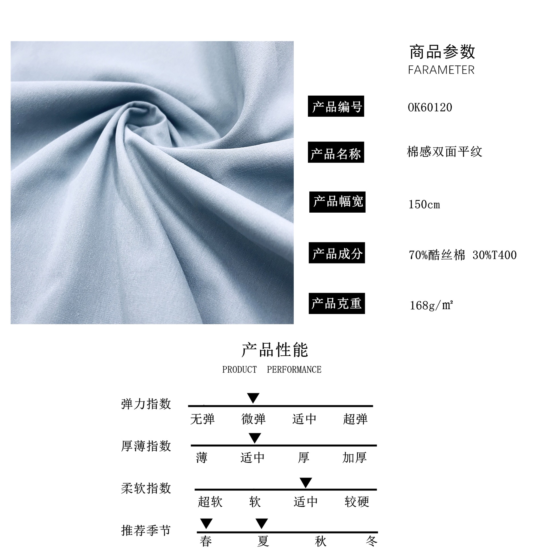 棉感双面平纹 仿棉平纹双芯酷丝棉面料夏季女装时装短裤面料批发