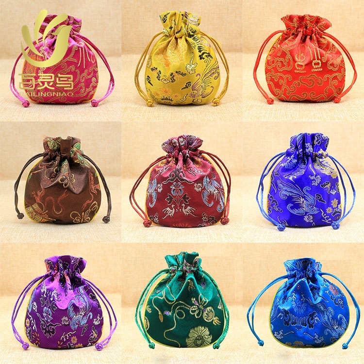 圆底锦布袋彩色小饰品袋子玉佩玉石玉器锦囊小福袋礼品赠送袋子