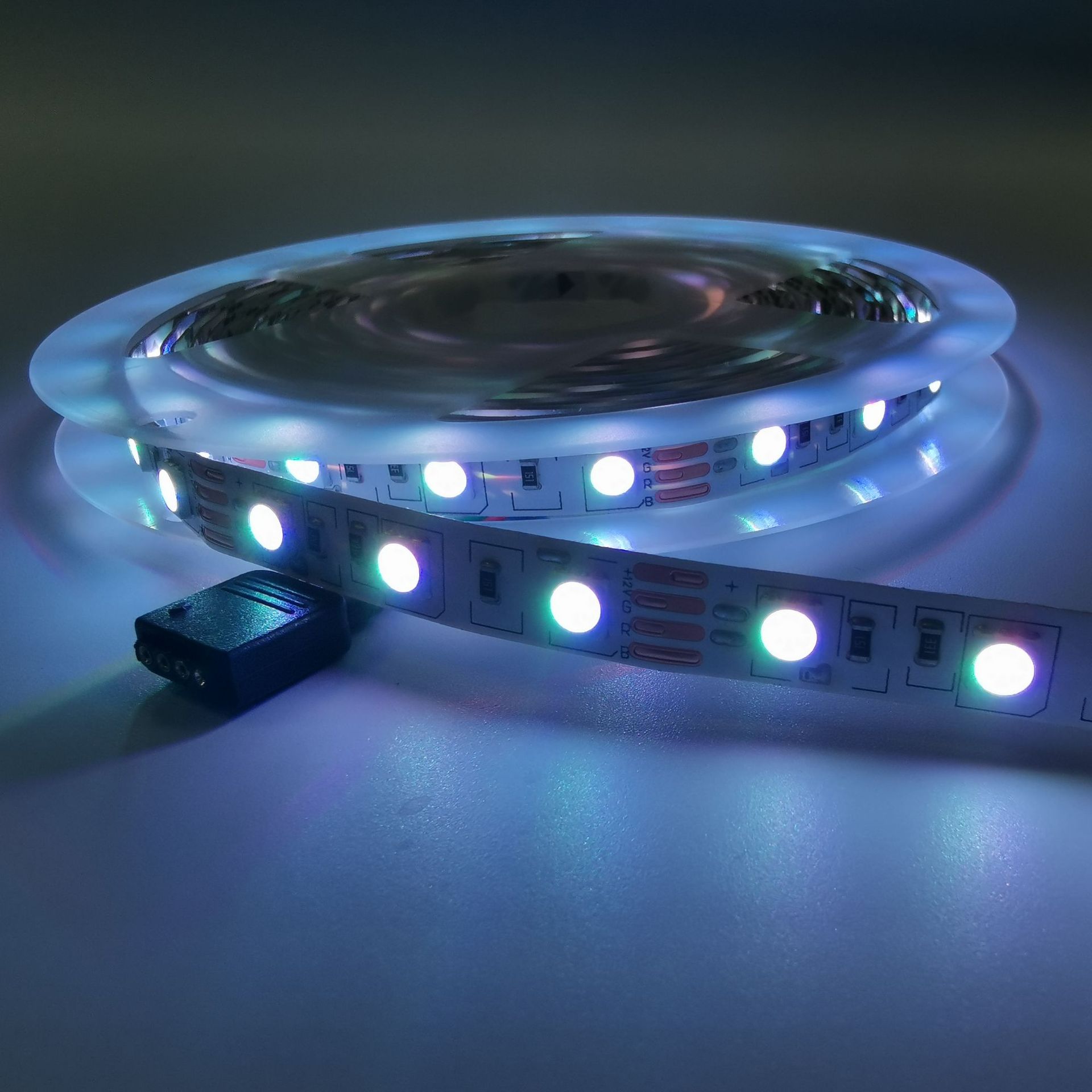 led软灯带5050rgb12v 10mm双面板60灯高亮裸板展柜标识灯厂家热卖