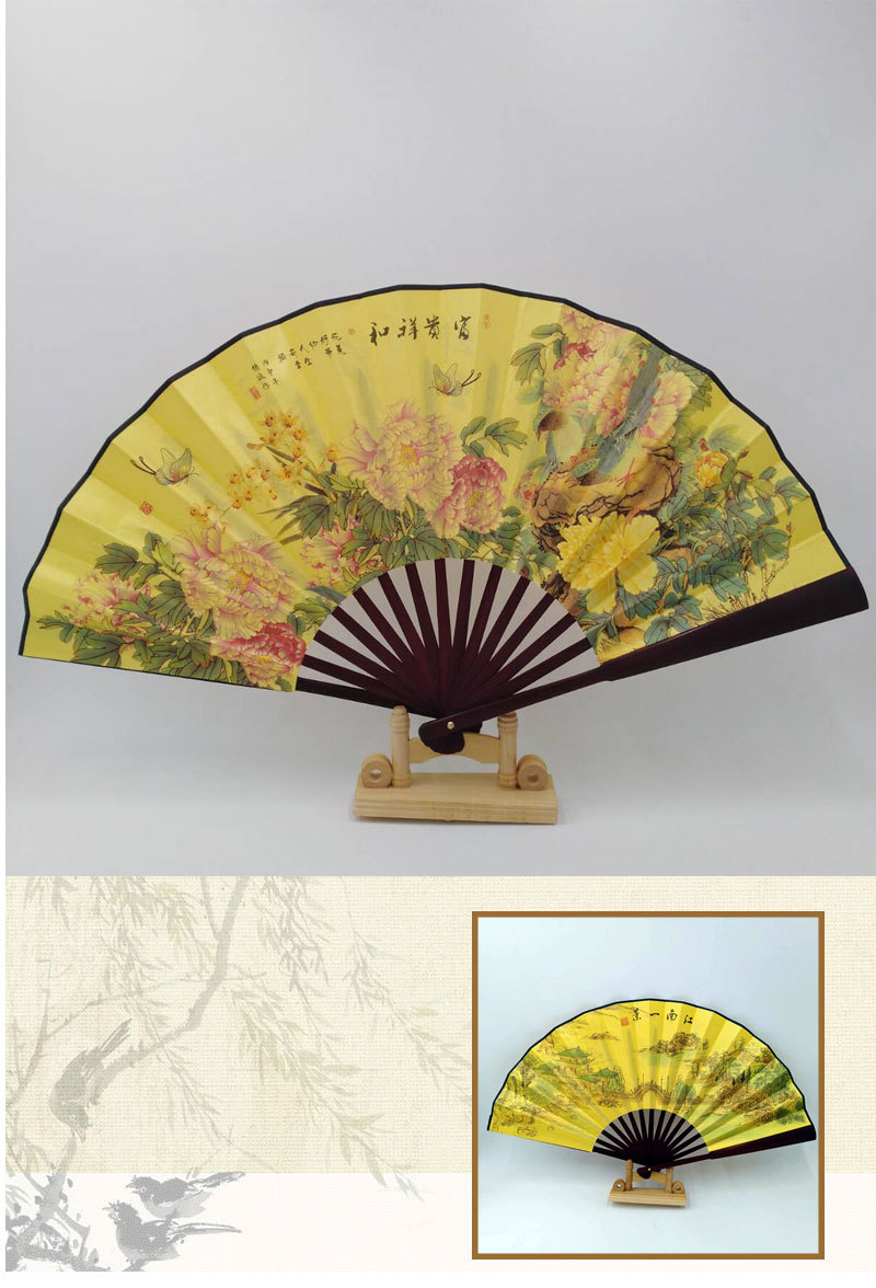 厂家货源10寸折叠绢布扇子 男士折扇广告扇款式全 竹