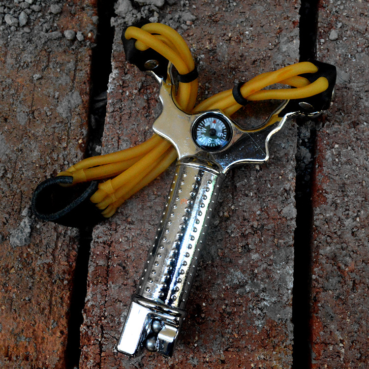 装弹珠高强度合金神狼弹弓紧固头皮筋套装弹仓弹弓强力全金属弹弓