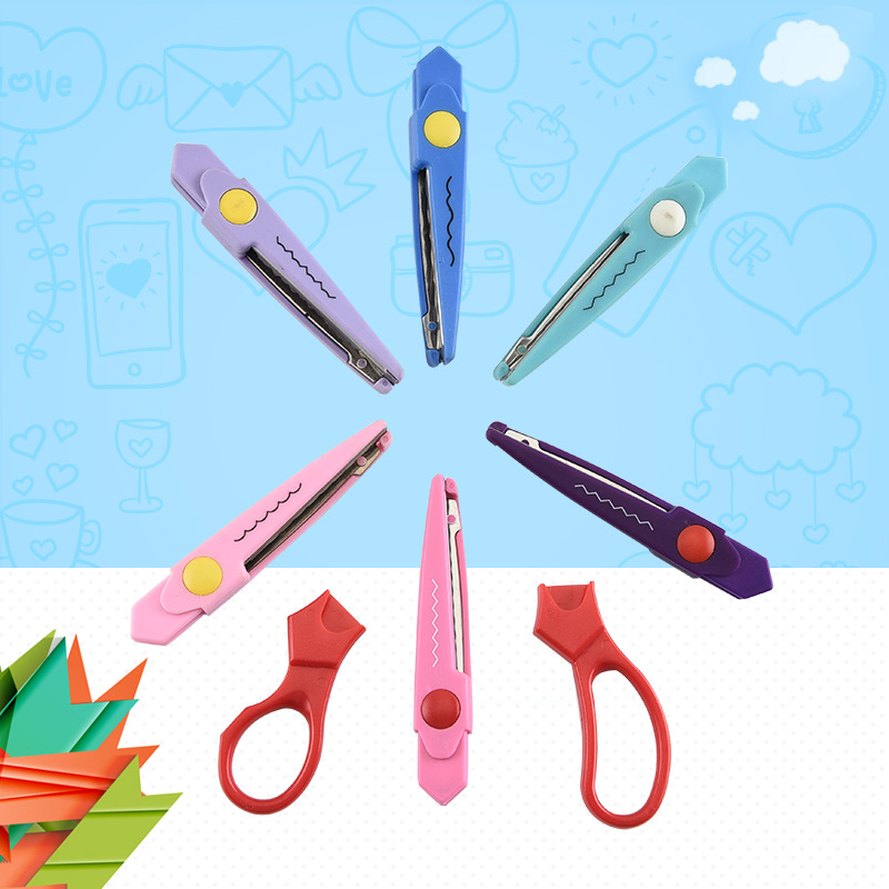 Children's Handwork DIY Safety Scissors Five-Inch Styling Scissors Student Art Scissors with Replaceable Scissors Blade