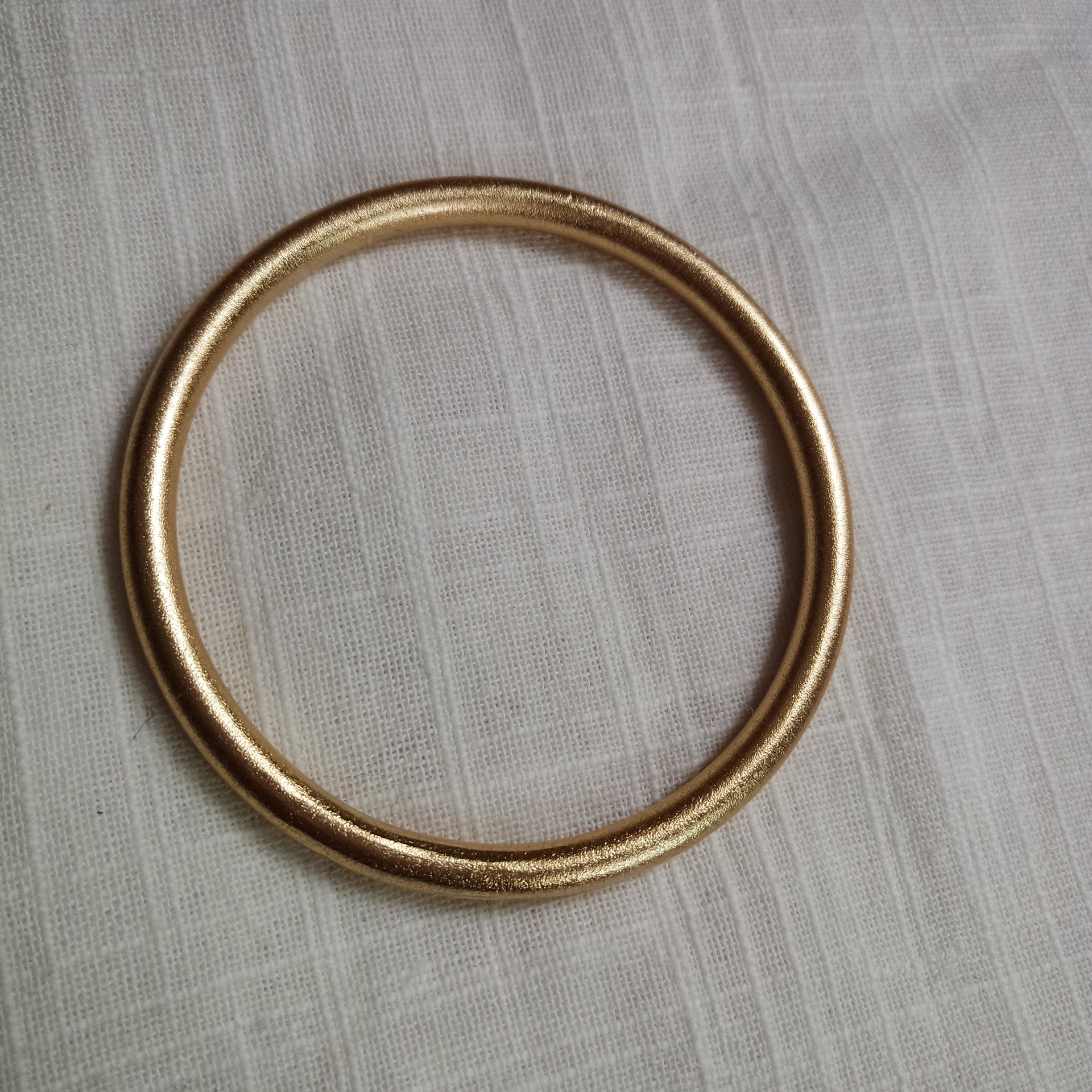 小红书同款周家古法金传承手环铜镀真金哑光金色磨砂面复古韵手镯