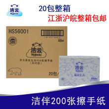 洁云擦手纸干手纸200抽20包经济简约型抽取式擦手吸水纸巾HS56001