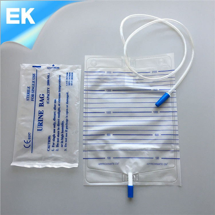 k600503 一次性使用 pvc十字阀2000ml尿袋 出口