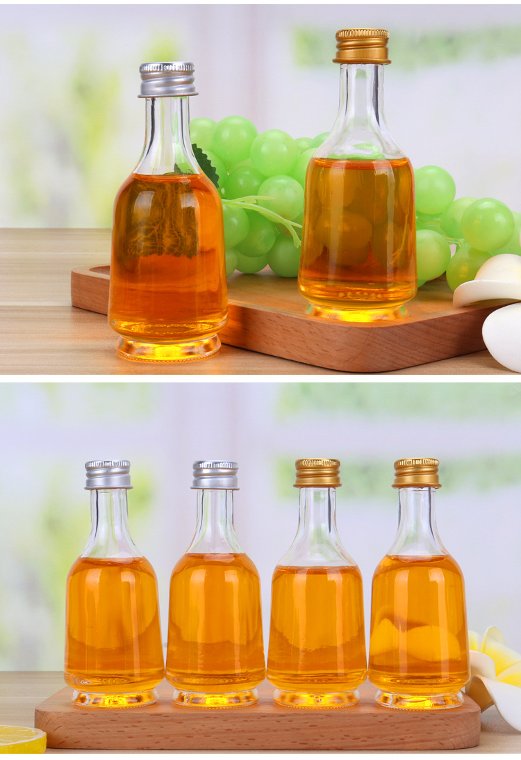 厂家批发家用透明药酒瓶玻璃瓶洋气小酒瓶试用酒瓶品鉴玻璃酒瓶新