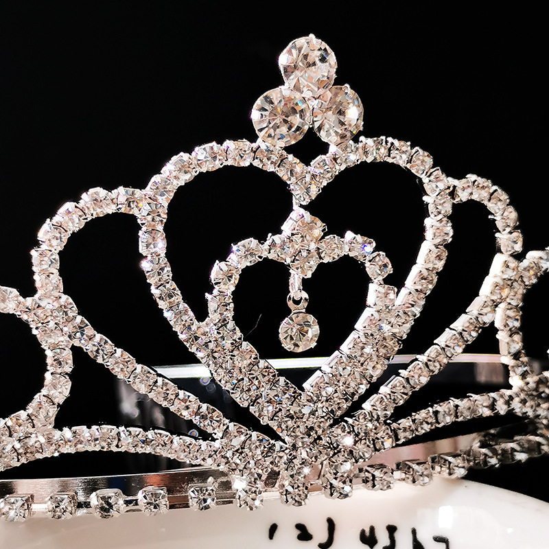 新娘水钻爱心皇冠 公主心形皇冠 演出发箍女童头箍厂家直销发饰