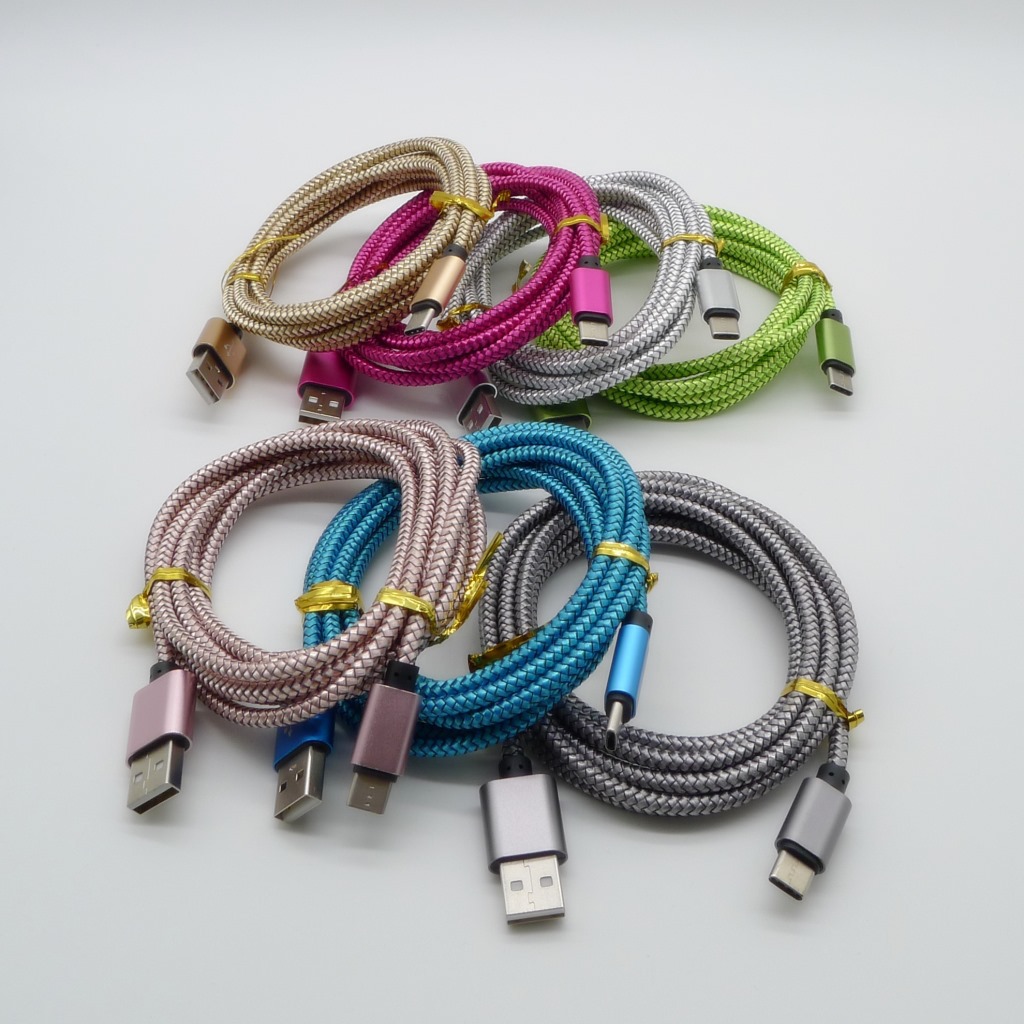 跨境爆款2米typec龙纹编织数据线安卓手机typec渔丝编织数据线