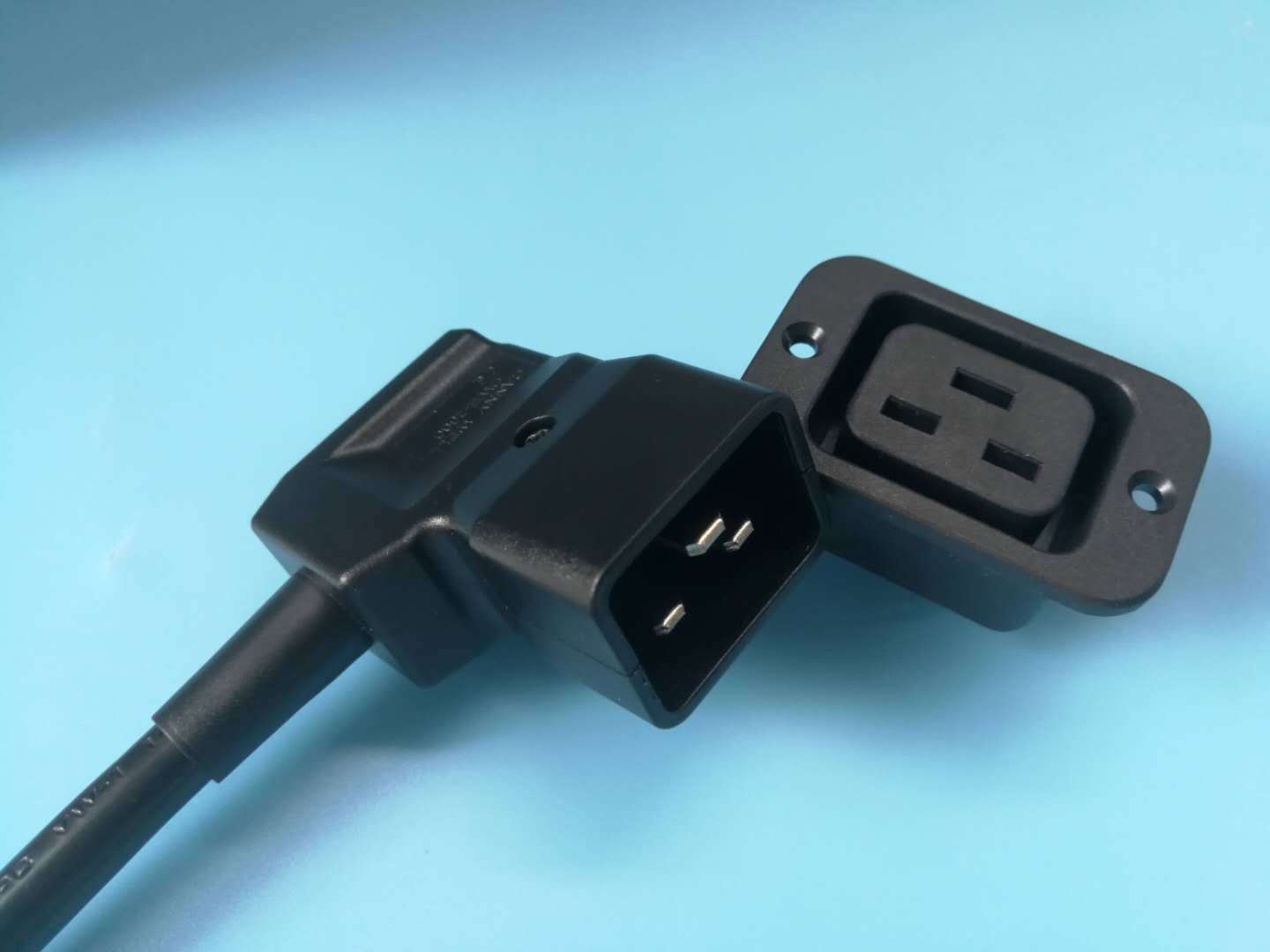 c20弯头电源插头c19/c20组装插头 c20弯头电源线 可折分式插头