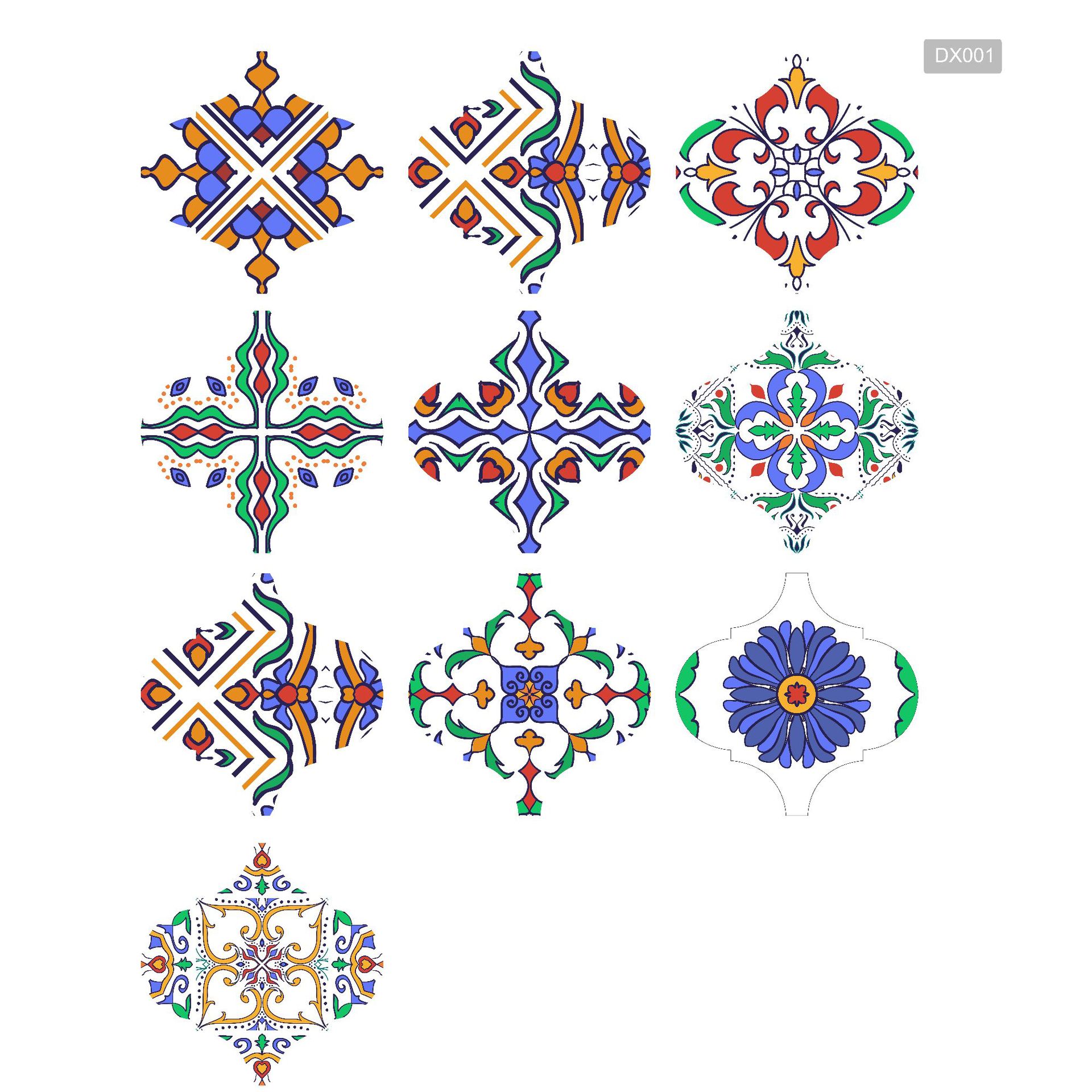 摩洛哥风格圆弧墙贴水晶瓷砖贴客厅厨房浴室防滑地贴dx001