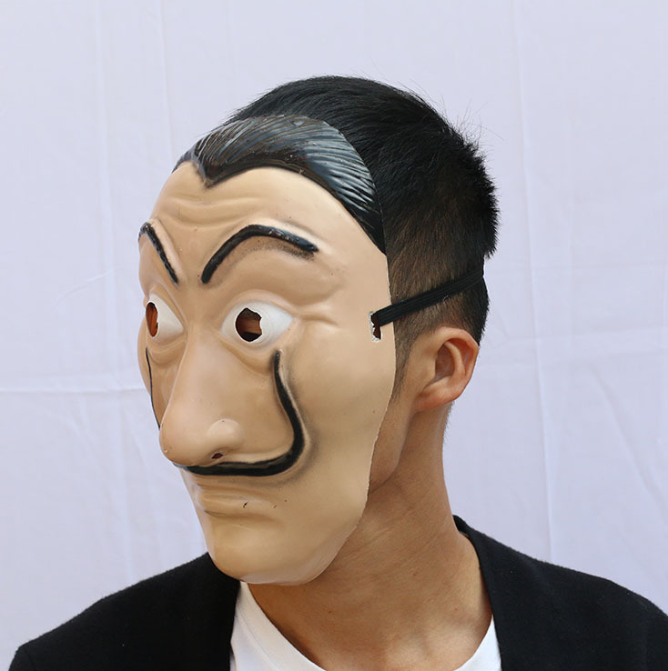 圣节v字面具电影主题面具 全脸面具 恐怖面具带腮红 仇杀 面具