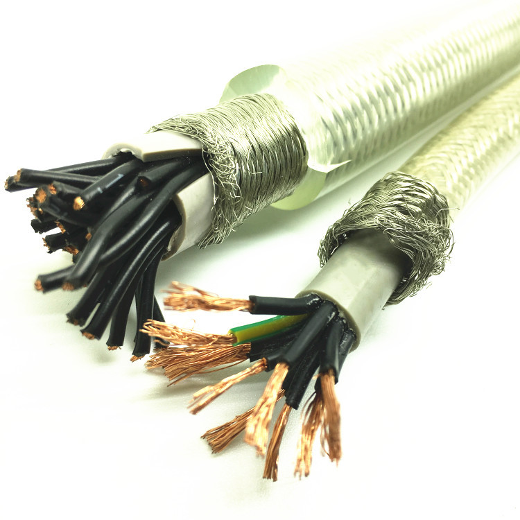 透明屏蔽电缆rvvpv2*1.0mm 双护套搅伴机设备工业特种屏蔽电缆