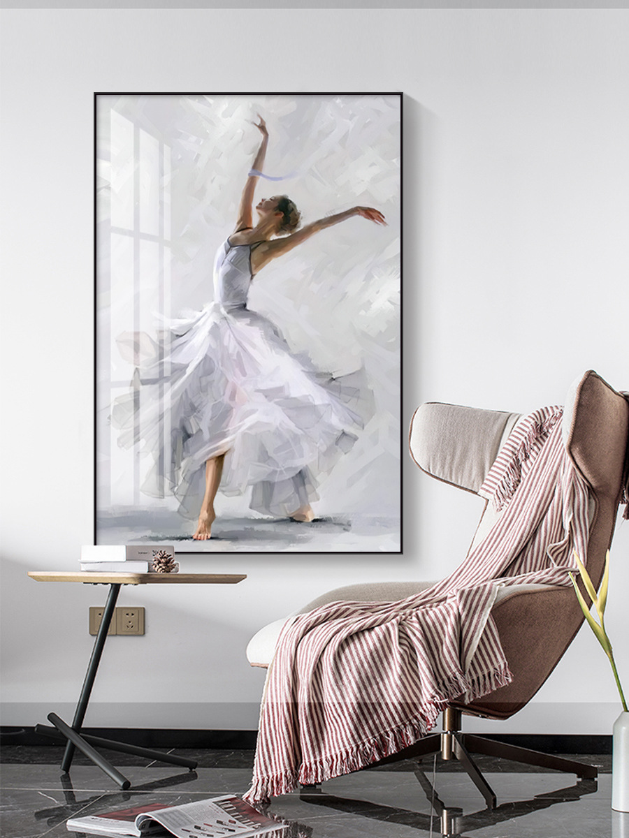 芭蕾舞者玄关装饰画工作室女孩挂画现代简约轻奢画美女人物墙壁画