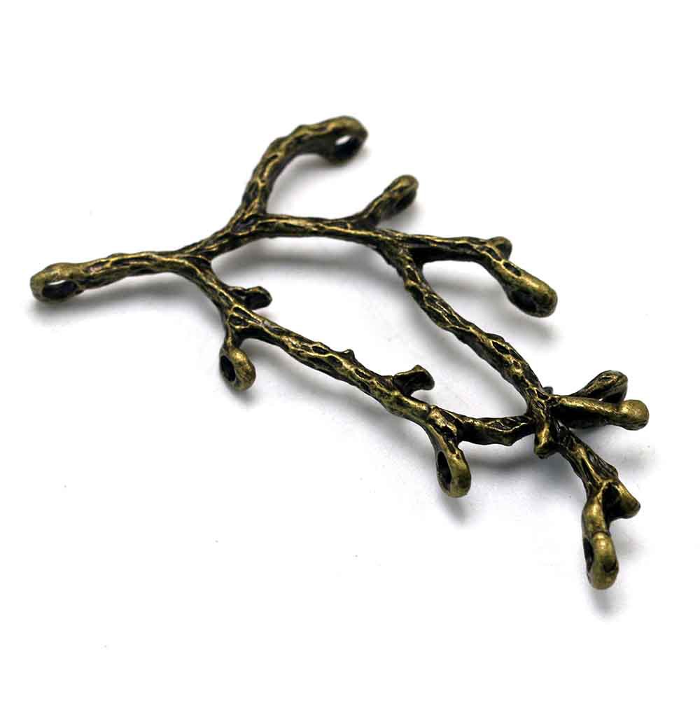 欧美潮流 ins植物类合金树叉吊坠配件 diy饰品配件 厂家直销批发