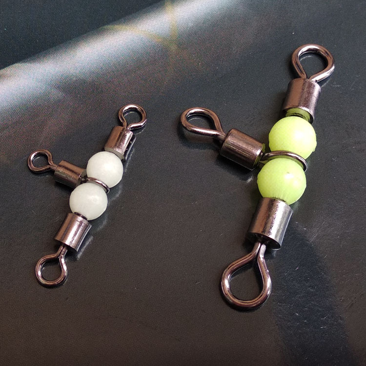 海钓美式三叉夜光珠转环8字环不锈钢t型天平深海美式三叉渔具