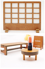 木质家居摆件 小桌子屏风桌子套装 木质小凳子日式杂货拍摄道具