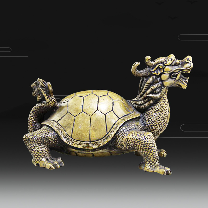 直销古玩复古杂项工艺品黄铜铜器批发仿古收藏金钱龙龟