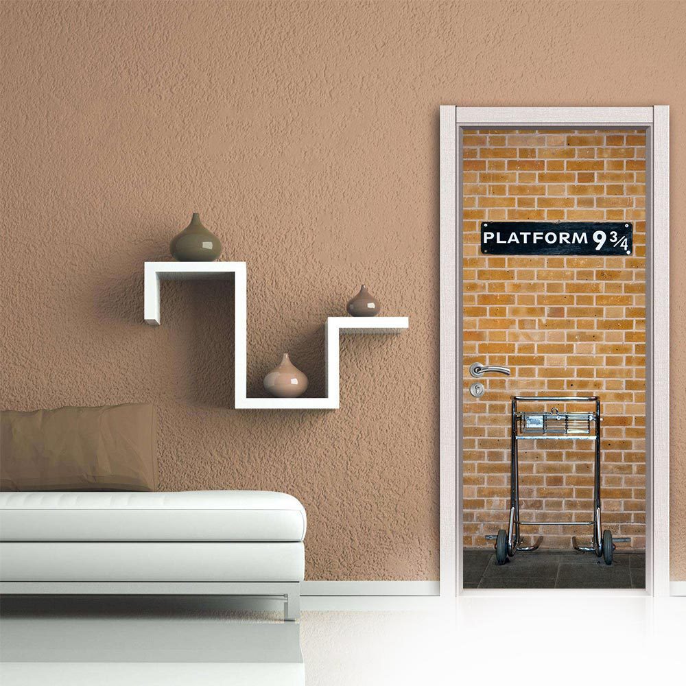 魅集创意仿3d房门贴纸翻新3/4站台卧室厨房防潮装饰自粘门贴