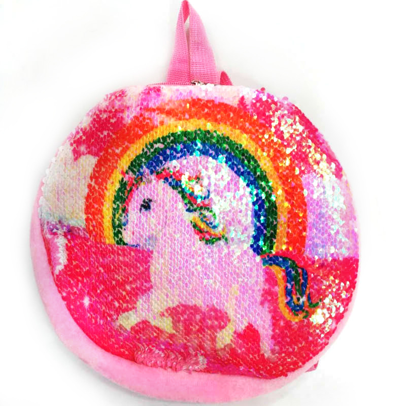 Elementary School Student Sequined Unicorn Schoolbag Children's Schoolbag Customized Kindergarten Cartoon Animal Schoolbag Backpack