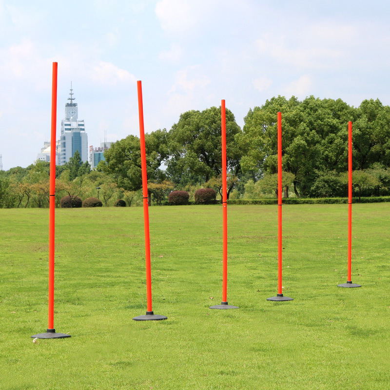 足球训练标志杆 足球训练绕杆加粗两节杆 橡胶底座标志杆