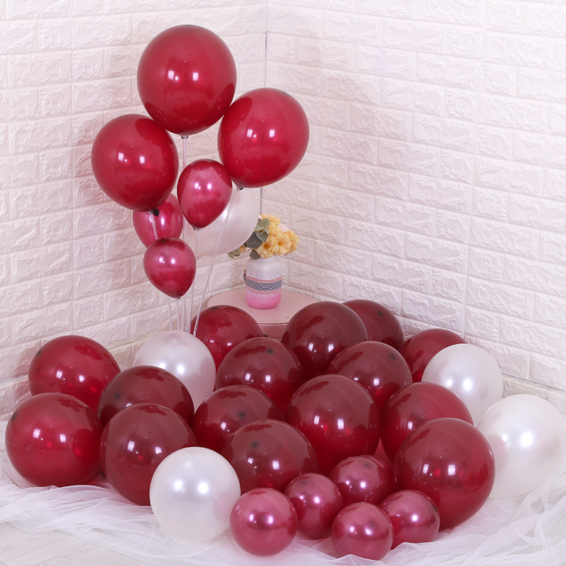 酒红色气球 创意浪漫结婚葡萄酒红气球 5寸中国红乳胶气球批发