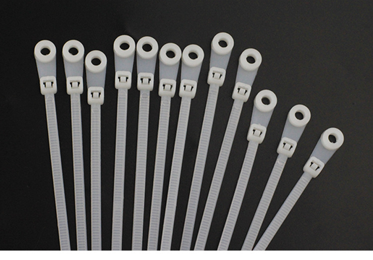 厂家批发固定头式尼龙扎带3*4*5*100*150*200螺丝孔扎带 圆孔扎带