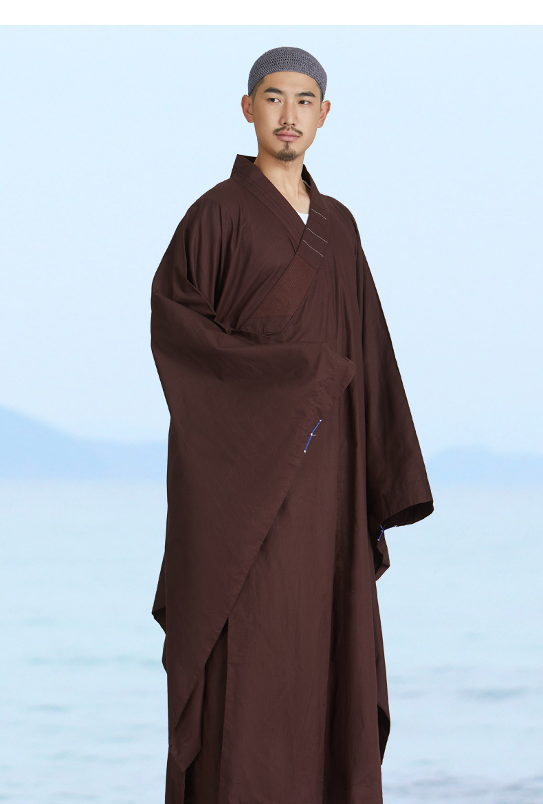弘通广袖海青防静电全棉海清透气四季居士服僧服男女同款佛教僧衣