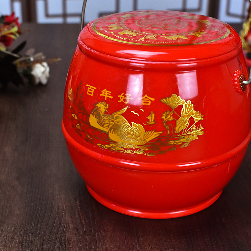 Wedding and Wedding Celebration Supplies Wholesale Bride Dowry Xi Zi Sun Bucket Egg Plastic Zi Sun Bucket Wholesale