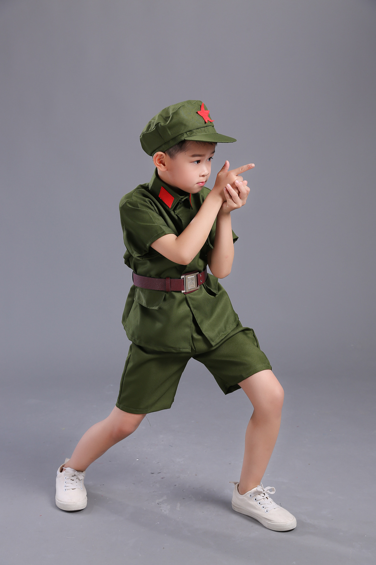 六一闪闪的红星儿童演出服小红军八路军衣服女童合唱舞蹈表演军装