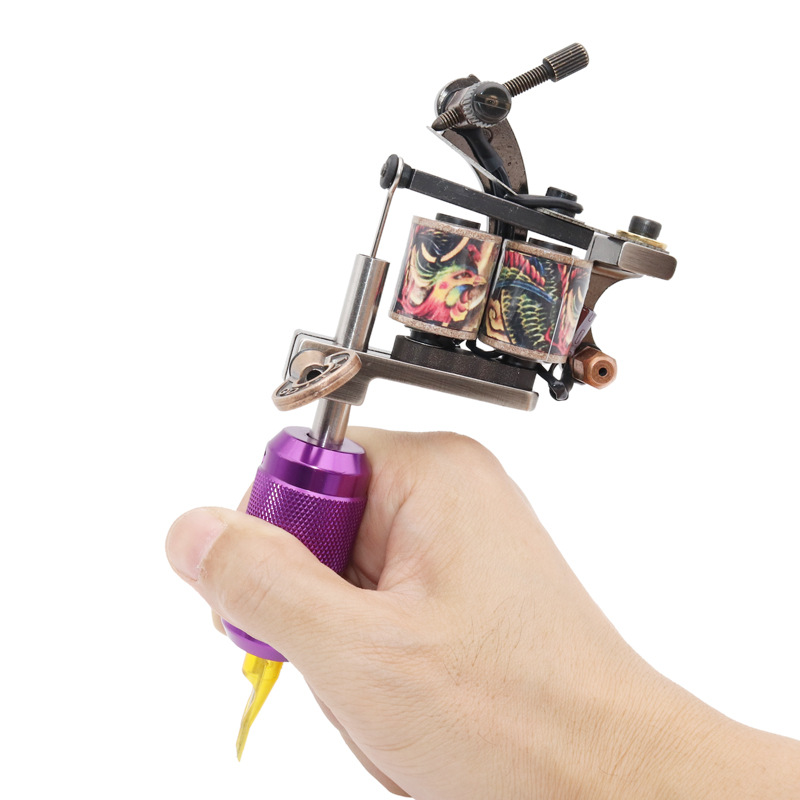 新款精雕纯铜线圈纹身机双机套装 力道大 专业割线打雾纯铜纹身机