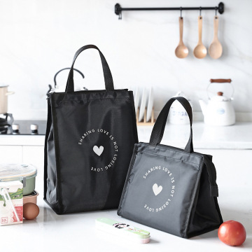 简约便当包女可爱铝箔加厚学生午餐带饭的手提袋子帆布饭盒保温袋