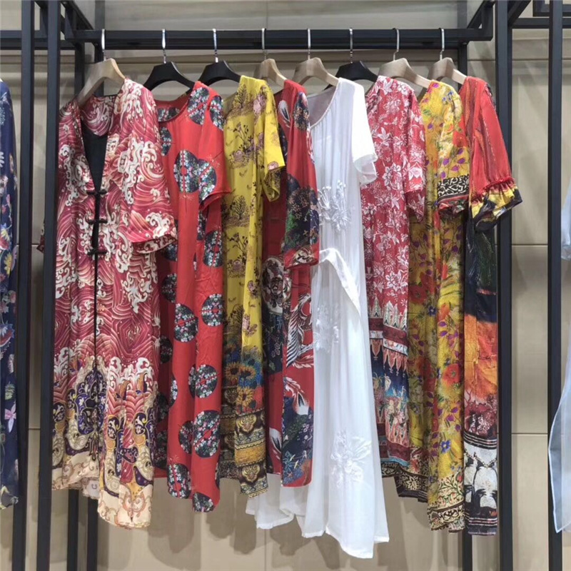 雅典娜贵妇真丝连衣裙女2020夏新款桑蚕丝大码设计师品牌女装