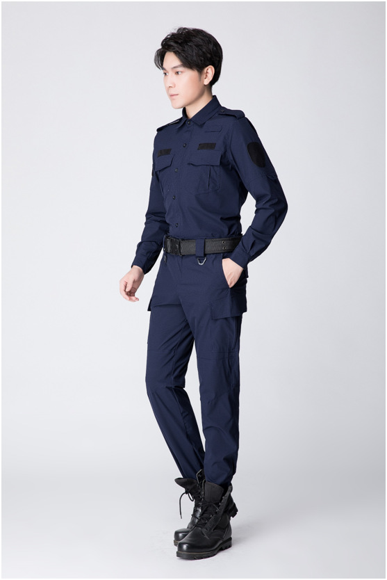 新款夏季特勤速干作训服藏青色套装保安衣服透气套装特训服长袖
